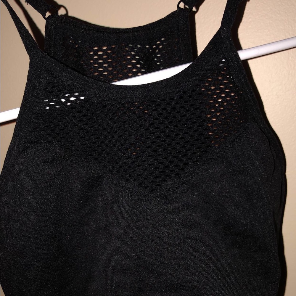 Black mesh sport bra